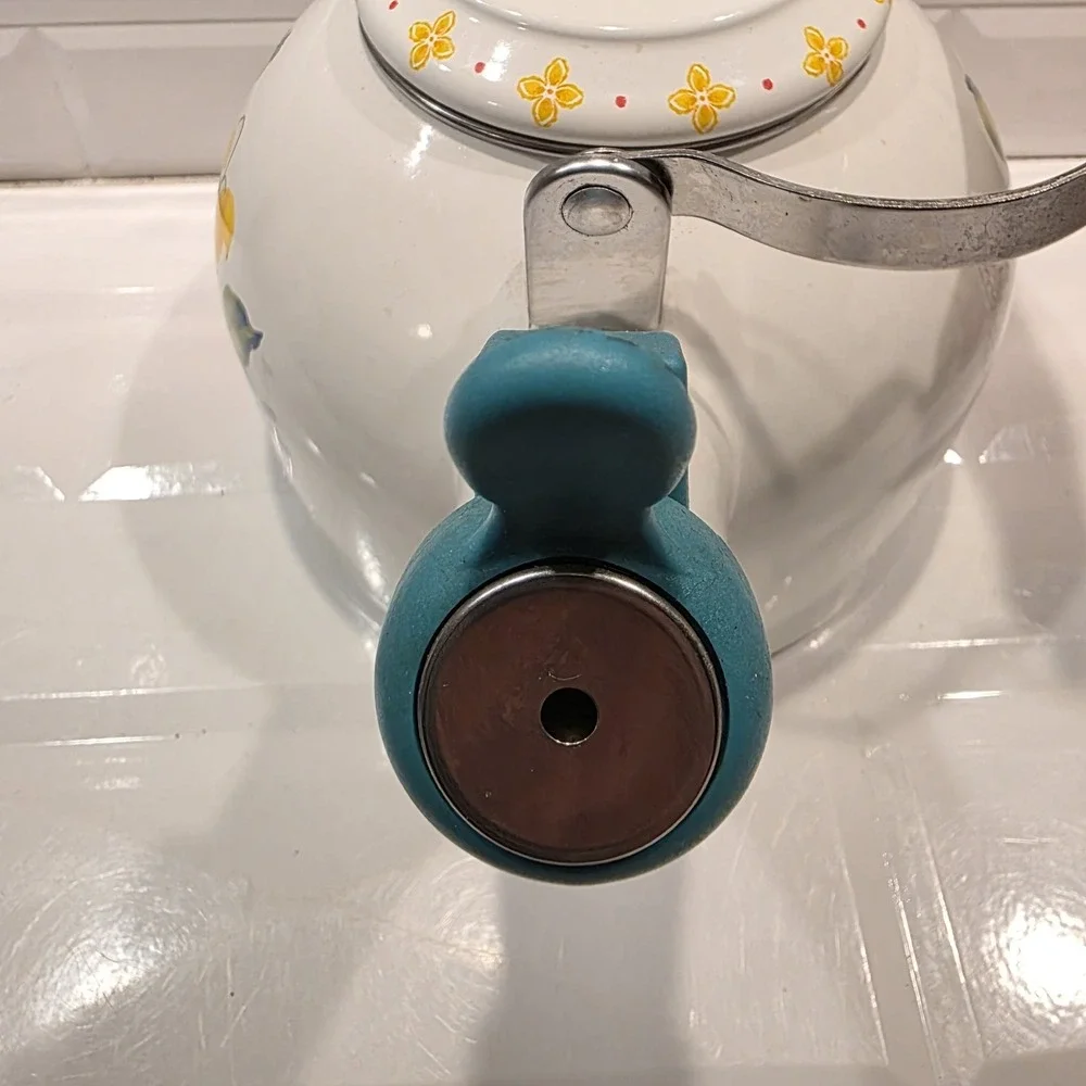 Pioneer Woman Whistling Tea Kettle 2 Quart Blooming Bouquet Enamel On Steel